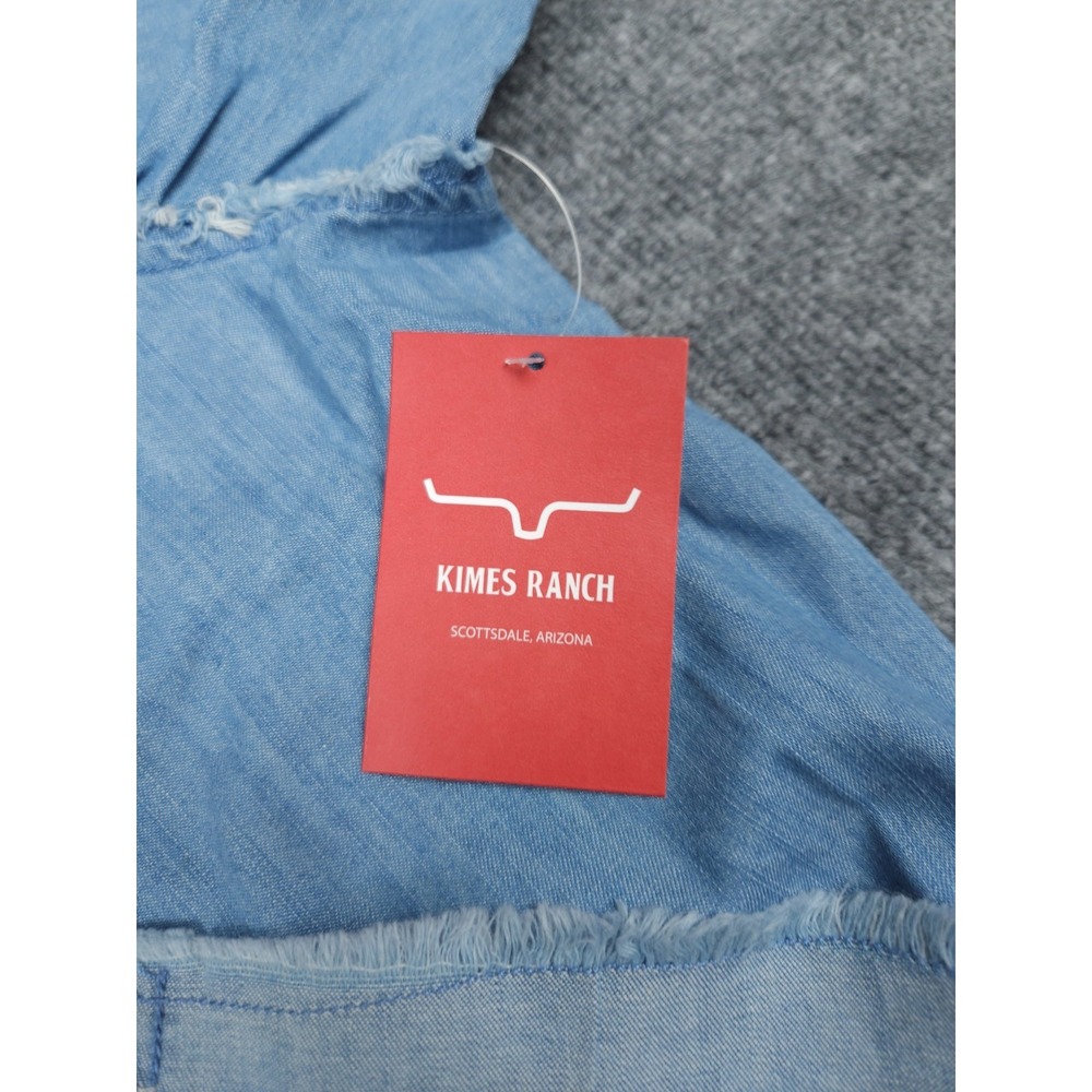 Kimes Ranch Shirt Women's 2XL Blue KC Patched Denim Pearl Snap Western NWT - Picture 7 of 13